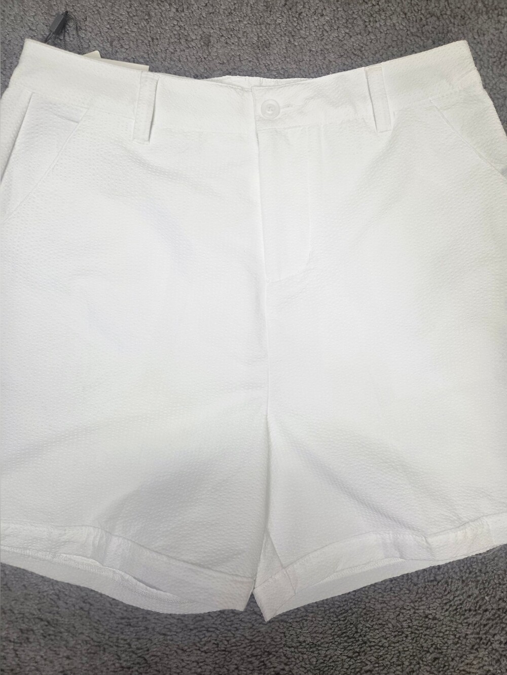 Walter Hagen Women White Textured Tailored Shorts